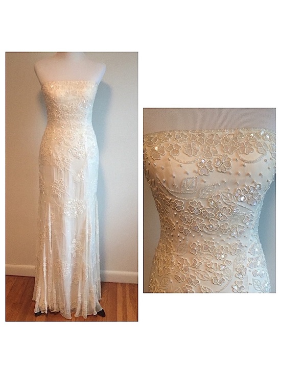 Vintage Dresses & Skirts - Vintage 100% Silk Beaded Dress Vintage Silk Dress Vintage Beaded Deess Wedding